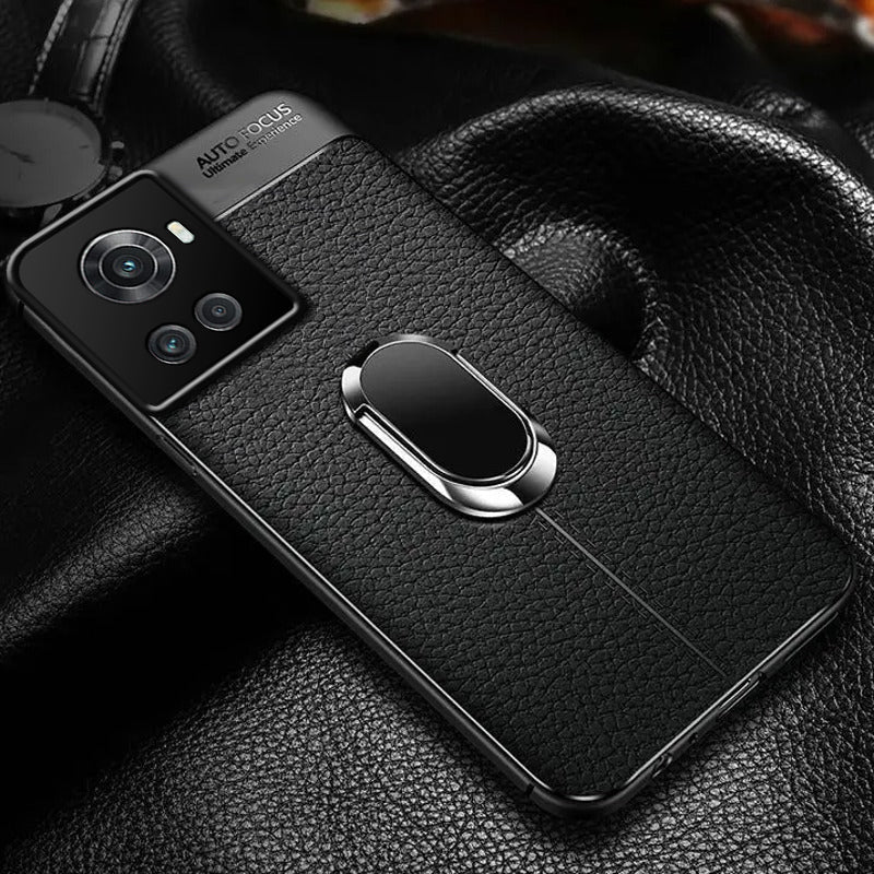 Sleek Urban Leather Ring Holder Case - OnePlus