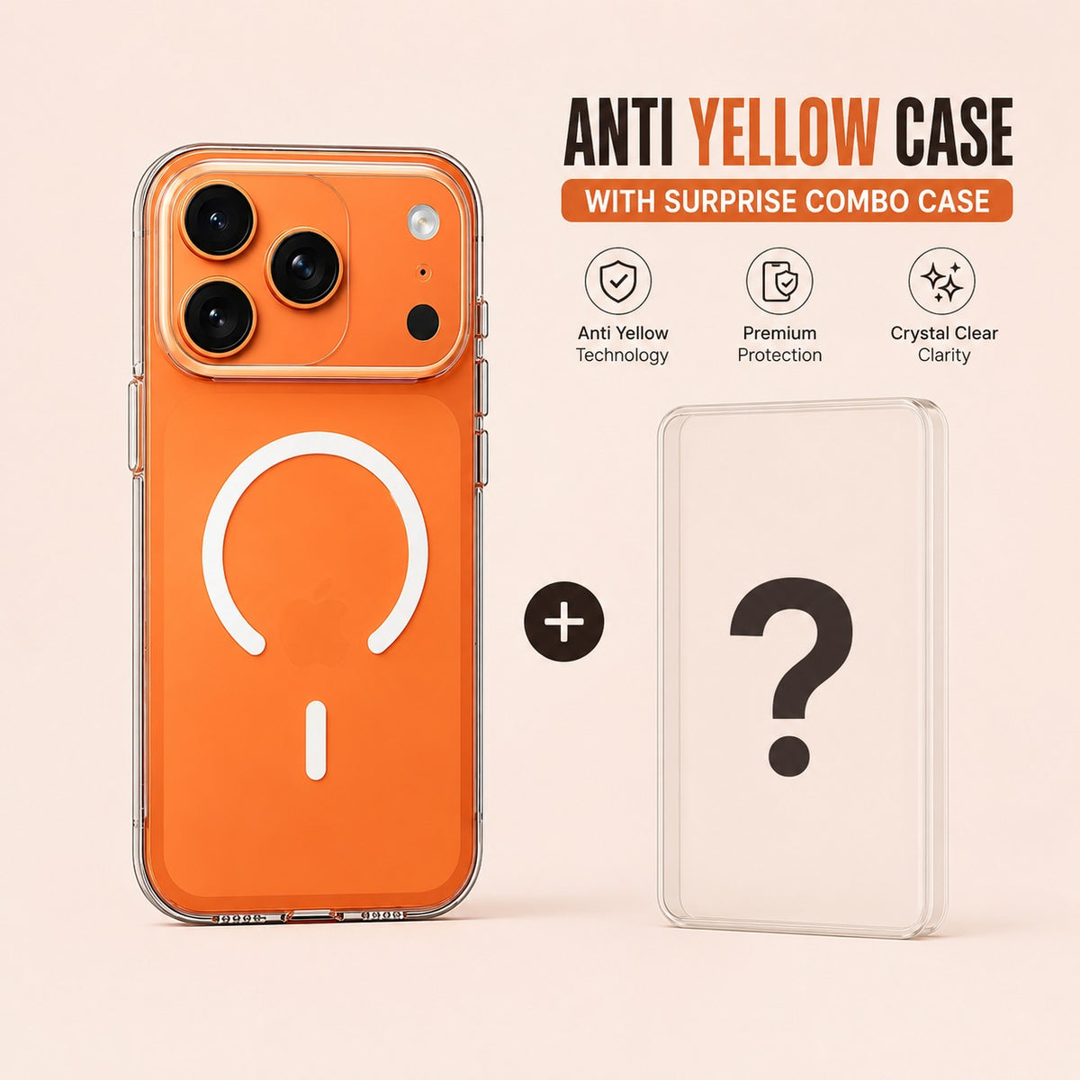 Premium Anti-Yellow Clear Case With Surprise Combo