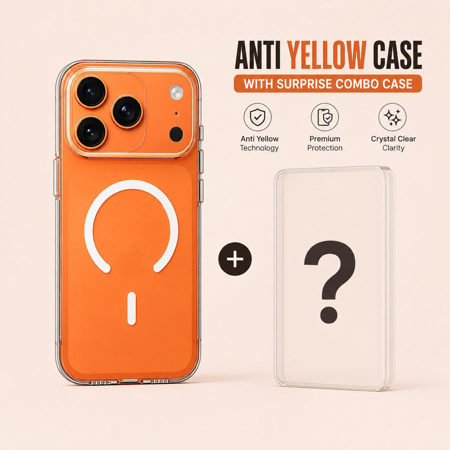 Premium Anti-Yellow Clear Case With Surprise Combo